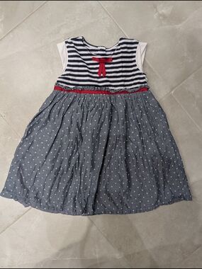 5/$35 Girls Navy & Red Bow Dress – Size 4T